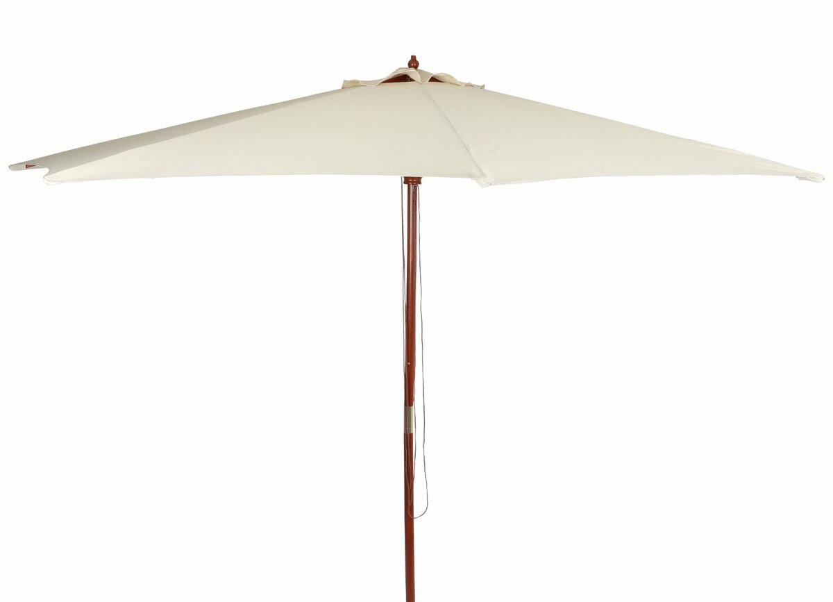 Bild 1 von Holz-Sonnenschirm 3m Ecru, stabiler Holz-Stamm, Schirmbespannung aus 100% Polyester, Gewicht: ca. 6,5kg