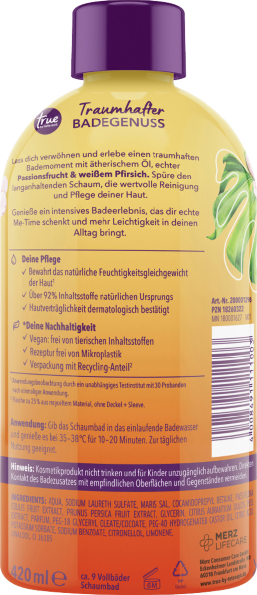 Bild 2 von true by tetesept Pflegendes Schaumbad Traumhafter Badegenuss, 420 ml