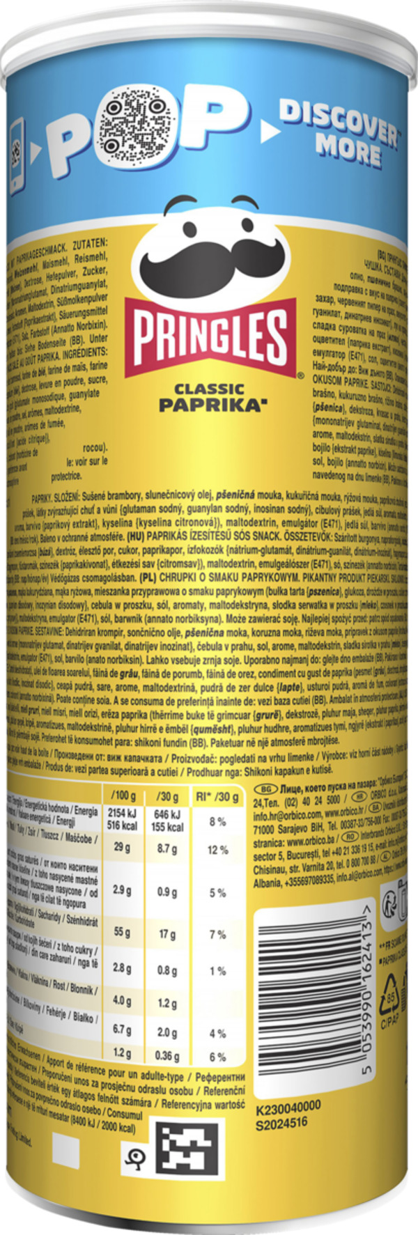 Bild 2 von Pringles Classic Paprika Chips, 165 g