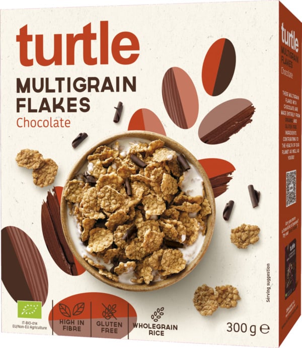 Bild 1 von Turtle Bio Multigrain Flakes Chocolate, 300 g