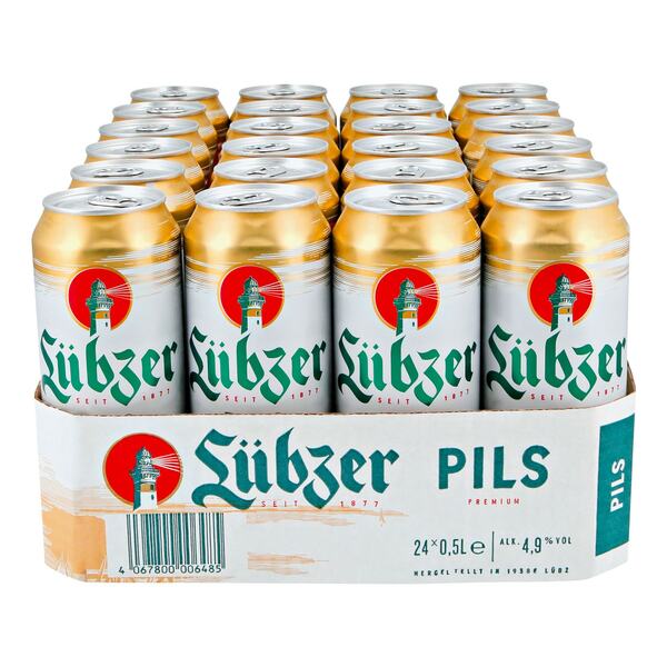 Bild 1 von Lübzer Pils 4,9 % vol 0,5 Liter Dose, 24er Pack