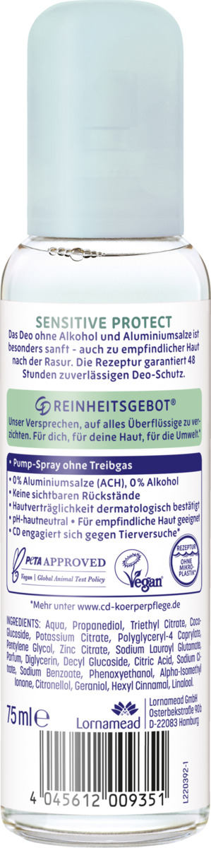 Bild 2 von CD 48h Deodorant Zerstäuber Sensitive Protect, 75 ml