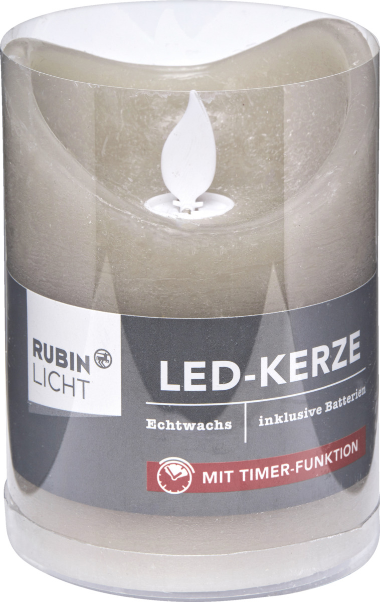 Bild 1 von Rubin Licht LED-Kerze 10 cm taupe