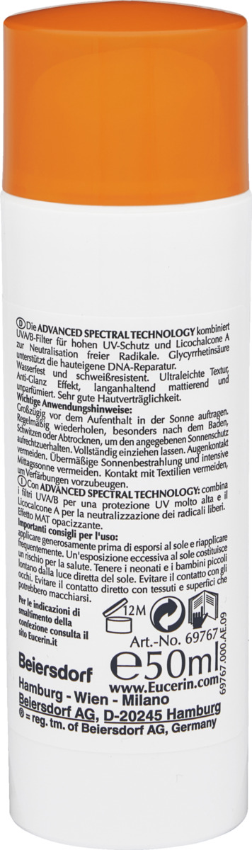 Bild 3 von Eucerin Oil Control Dry Touch Face Sun Gel-Creme LSF 50+, 50 ml