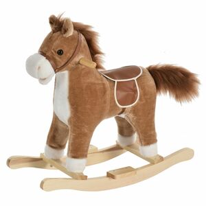 HOMCOM Kinder Schaukelpferd Baby Schaukeltier Pferd mit Tiergeräusche Spielzeug Haltegriffe für 36-7