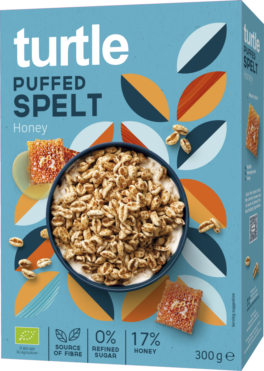 Bild 1 von Turtle Bio Puffed Spelt Honey, 300 g