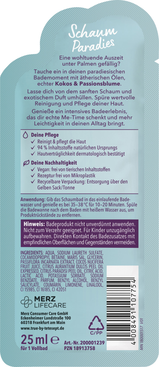Bild 2 von true by tetesept Schaumbad Schaum Paradies, 25 ml