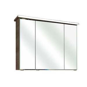 Spiegelschrank 'Primo' 90 x 72 cm graphitfarben mit LED-Profil