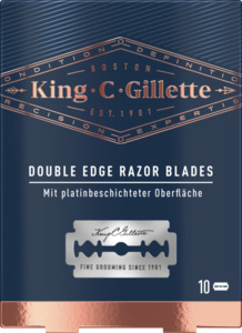 King C. Gillette Doppel-Schneide-Rasierklingen