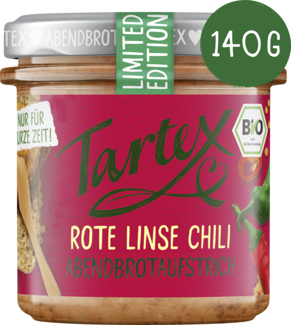 Bild 1 von Tartex Bio Rote Linse Chili Abendbrotaufstrich, 140 g