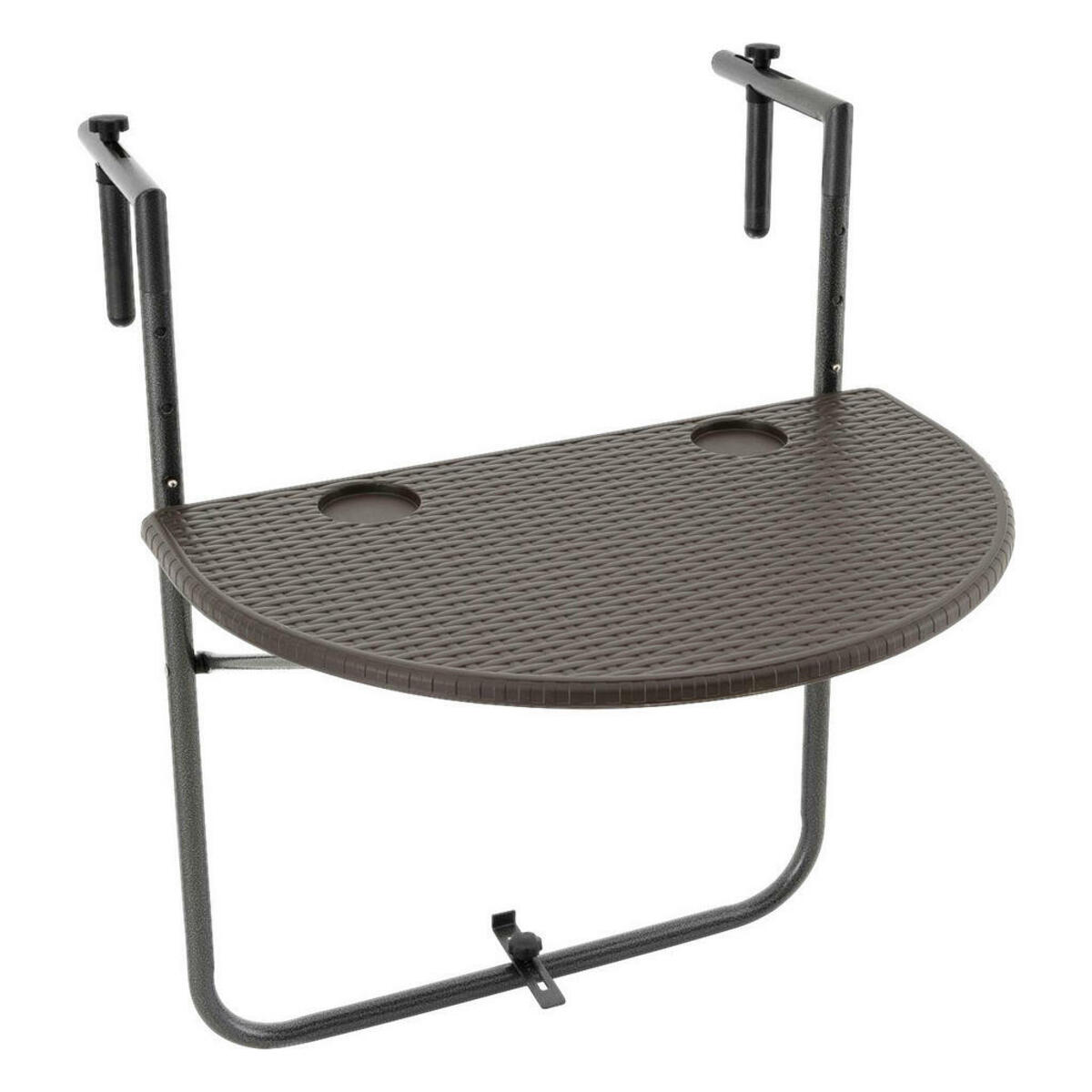 Bild 1 von VCM Balkonhängetisch braun Polyrattan B/H/T: ca. 60x83x62 cm