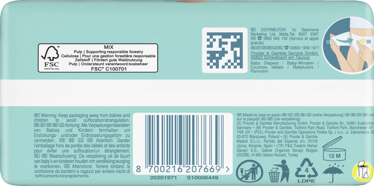 Bild 1 von Pampers premium protection Windeln Gr.0 (unter 3kg)