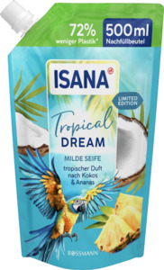 ISANA Milde Seife Tropical Dream Nachfüllbeutel, 500 ml