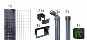 GAH Alberts Schweißgitter »Fix-Clip Pro®«, (Set), 100 cm hoch, 10 m, anthrazit beschichtet, zum Einbetonieren