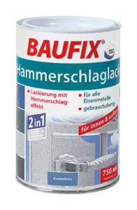 Baufix Hammerschlaglack, Schwarz 4 er Set
