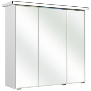 Spiegelschrank 'Primo' 75 x 72 cm weiß mit LED-Profil