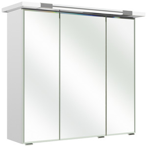 Spiegelschrank 'Primo' 75 x 72 cm weiß mit Kranzbodenbeleuchtung