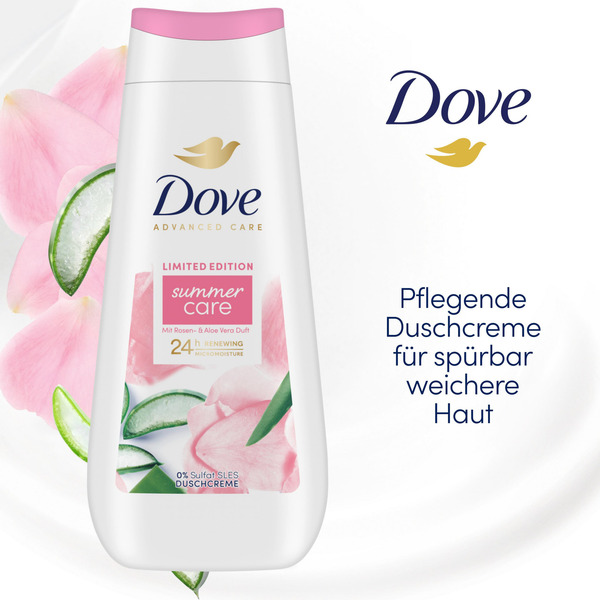 Bild 3 von Dove Duschcreme Summer Care Limited Edition mit Rosen- & Aloe Vera Duft, 225 ml