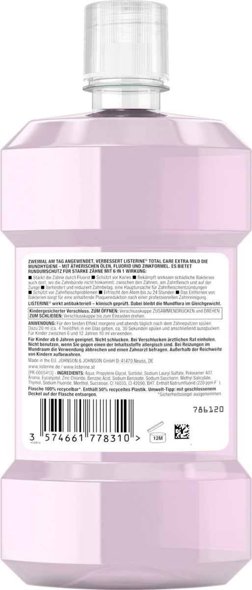 Bild 4 von Listerine Mundspülung Total care Extra Mild, 500 ml
