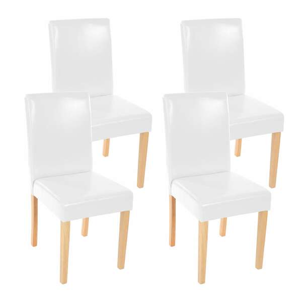 Bild 1 von 4x Esszimmerstuhl Stuhl Küchenstuhl Littau ~ Leder, weiß helle Beine