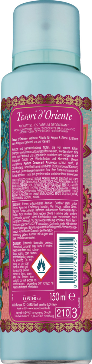 Bild 1 von Tesori d'Oriente Parfum Deodorant Spray Ayurveda, 150 ml