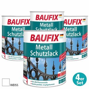Baufix Metall-Schutzlack, Weiß, 3er-Set