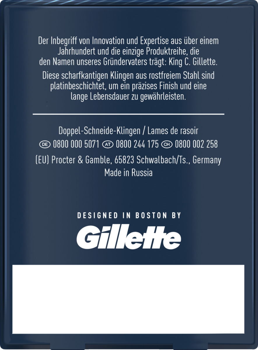 Bild 2 von King C. Gillette Doppel-Schneide-Rasierklingen