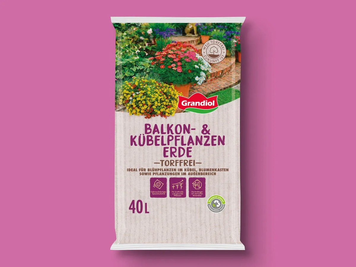Grandiol Balkon und Kübelpflanzenerde torffrei, 40 l von Lidl für 4,99