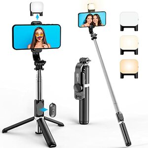 Selfie Stick Stativ 360°Rotation 3 in 1 Selfiestick mit Fernbedienung Handy Selfie-Stange