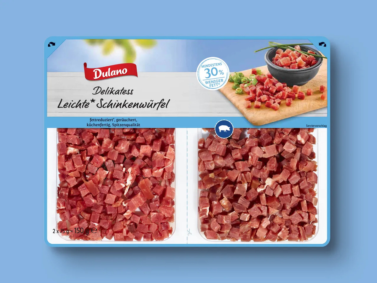 Bild 1 von Dulano Delikatess Leichte Schinkenwürfel, 
         150 g