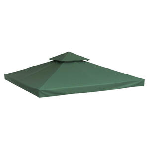 Outsunny Ersatzdach Für Metallpavillon Grün Polyester-mischgewebe B/h/l: Ca. 300x75x300 Cm