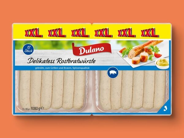 Bild 1 von Dulano Delikatess Rostbratwürste XXL, 
         12x 90 g