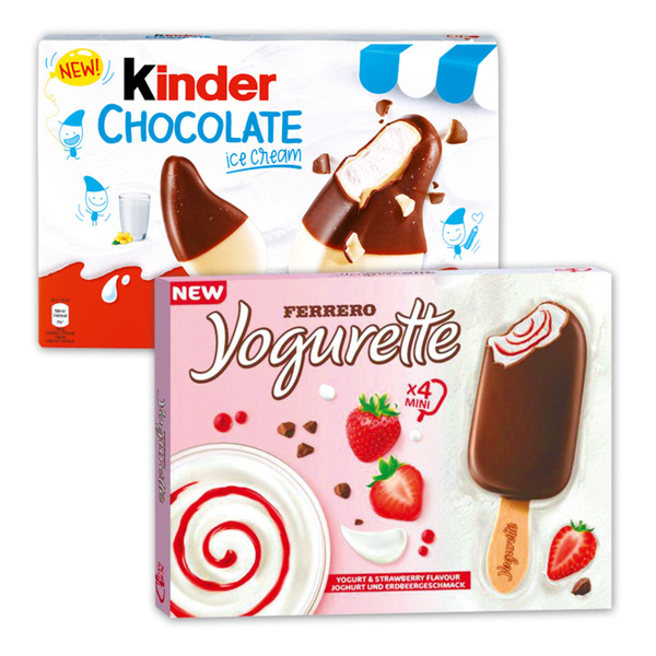 Bild 1 von Ferrero Kinder Schokolade Eis / Yogurette Eis