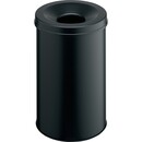 Bild 1 von Papierkorb mit Flammlöschkopf, 30 Liter, schwarz