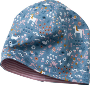 ALANA Mütze mit Tier-Muster, blau & rosa, Gr. 50/51