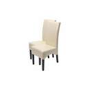 Bild 1 von 2er-Set Esszimmerstuhl Küchenstuhl Stuhl Crotone, LEDER ~ creme, dunkle Beine