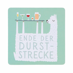 Korkuntersetzer "Ende der Durststrecke" 9,5 x 9,5 cm