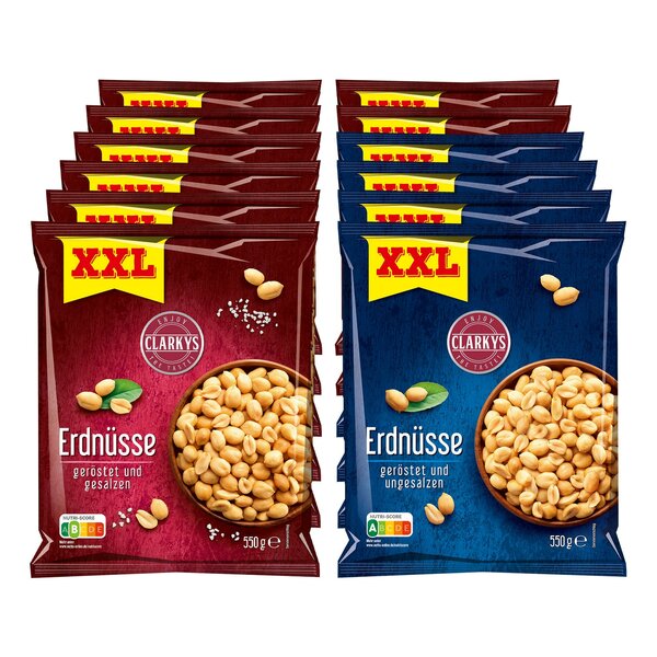 Bild 1 von Clarkys Erdnüsse XXL verschiedene Sorten 550g, 12er Pack