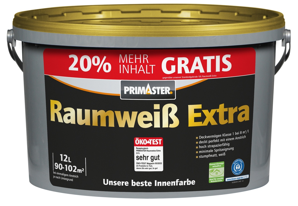 Bild 1 von Primaster Raumweiß matt Extra 12 L konservierungsmittelfrei