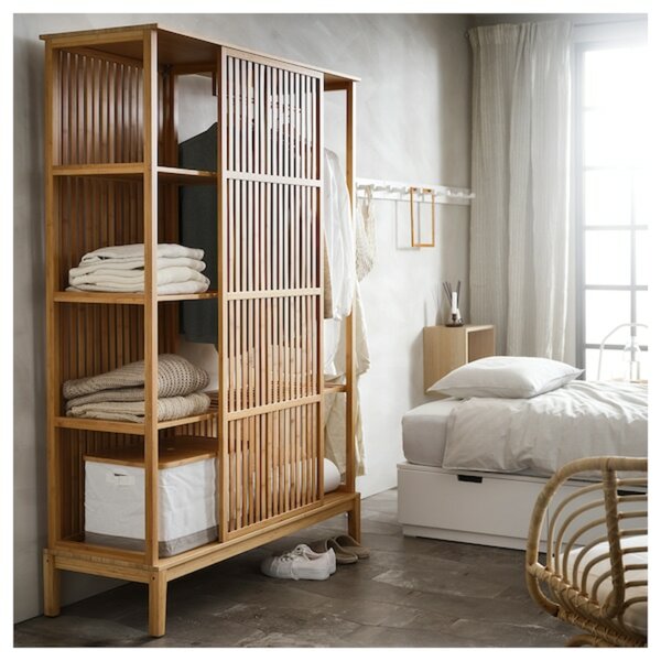 Bild 2 von NORDKISA
              
                Kleiderschrank, offen/Schiebetür, Bambus, 120x186 cm