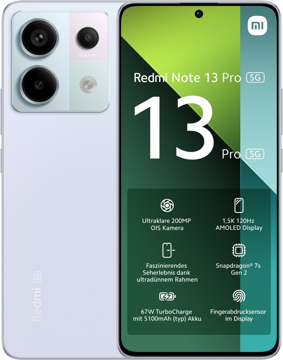 Bild 1 von Redmi Note 13 Pro 5G (8GB+256GB) Smartphone aurora purple