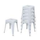 Bild 1 von 6er-Set Hocker MCW-A73, Metallhocker Sitzhocker, Metall Industriedesign stapelbar ~ weiß