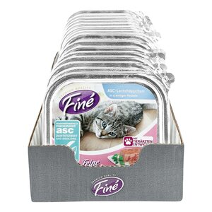 Finé Katzennahrung Lachshäppchen 100 g, 16er Pack