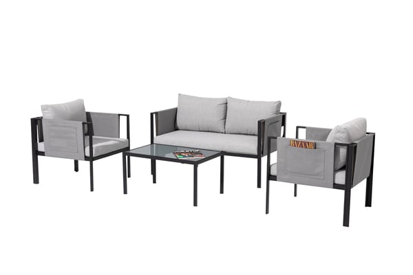 Bild 1 von TrendLine Loungeset Edelstahl Amalfi  4-teilig mit Sofa, Sesseln und Tisch