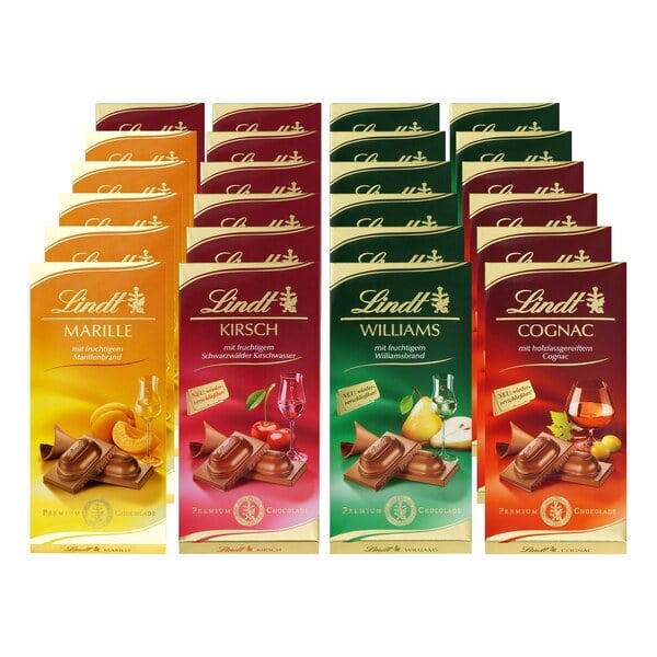 Bild 1 von Lindt Schokolade mit Alkohol 100 g, verschiedene Sorten, 24er Pack