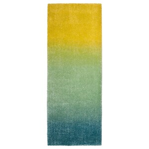 HOTELLRUM  Teppich Langflor, blau/grün gelb 80x200 cm