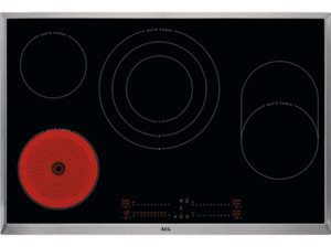 AEG HKA8578RAD Elektrokochfeld (766 mm breit, 4 Strahlungsbeheizte Kochzonen Kochfelder), Schwarz/Edelstahl