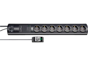 BRENNENSTUHL Primera-Tec Comfort Switch Plus Überspannungsschutz Steckdosenleiste, 2 m, Schwarz