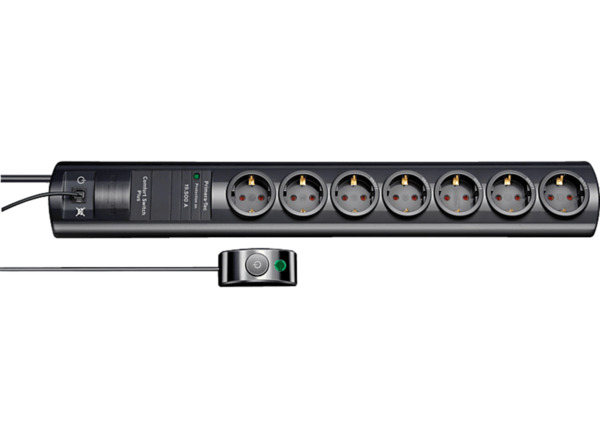 Bild 1 von BRENNENSTUHL Primera-Tec Comfort Switch Plus Überspannungsschutz Steckdosenleiste, 2 m, Schwarz