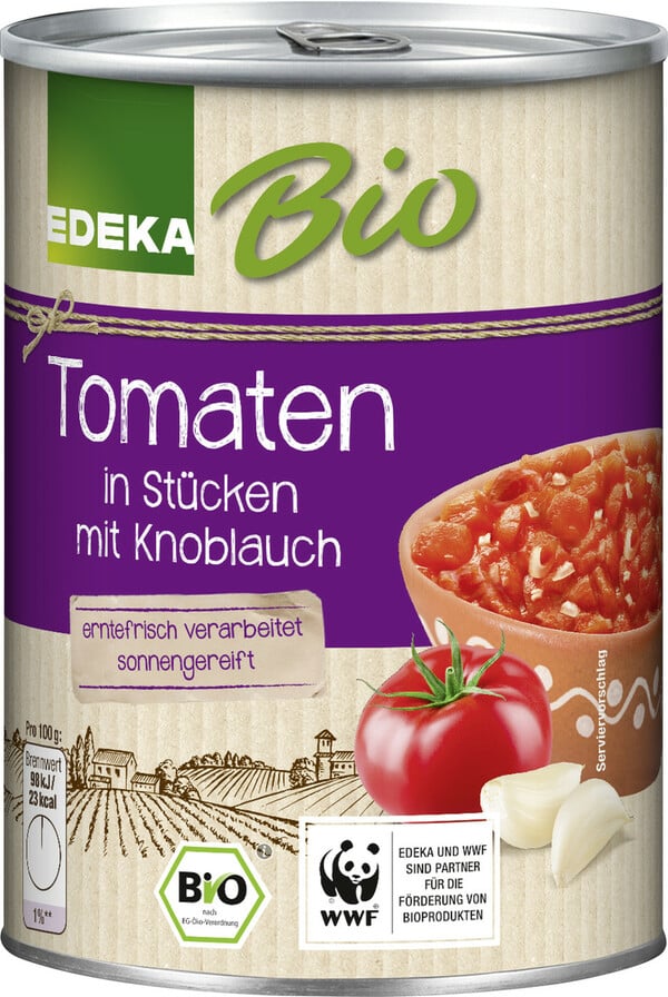 Bild 1 von EDEKA Bio Tomaten in Stücken mit Knoblauch 400G